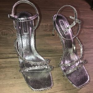 Silver bedazzled sandals
